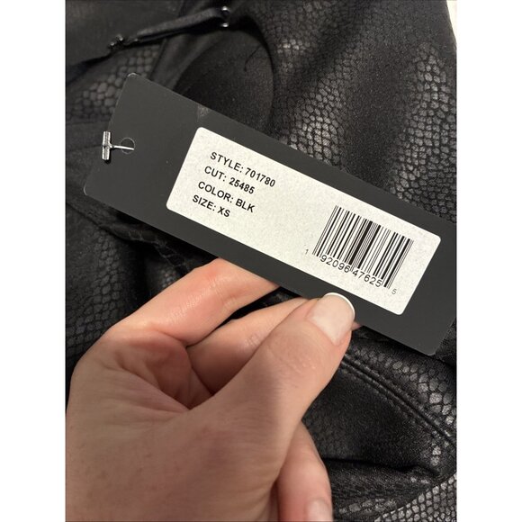 Bebe New Solid Black Vegan Faux Snakeskin Tank Bodycon Mini Dress Xs - Picture 4 of 7